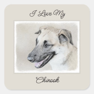 Sticker Carré Chinook (oreilles d'hélicoptère) Peinture - Chien 