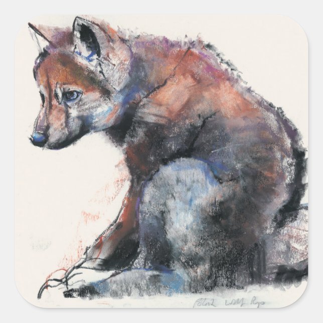 Sticker Carré Chiot de loup polonais 2001 (Devant)