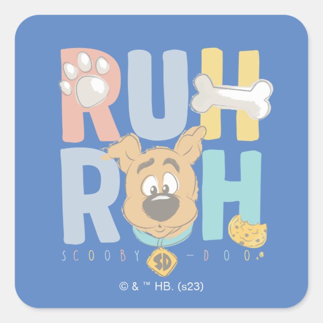 Sticker Carré Chiot Scooby-Doo "Ruh Roh" (Devant)