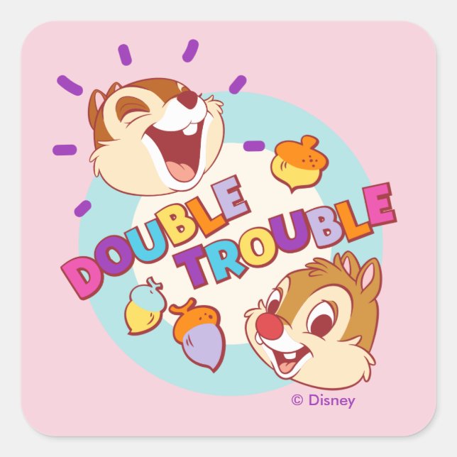 Sticker Carré Chip 'n Dale Double Trouble (Devant)