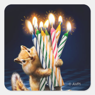 Sticker Carré Chipmunk Birthday Candles