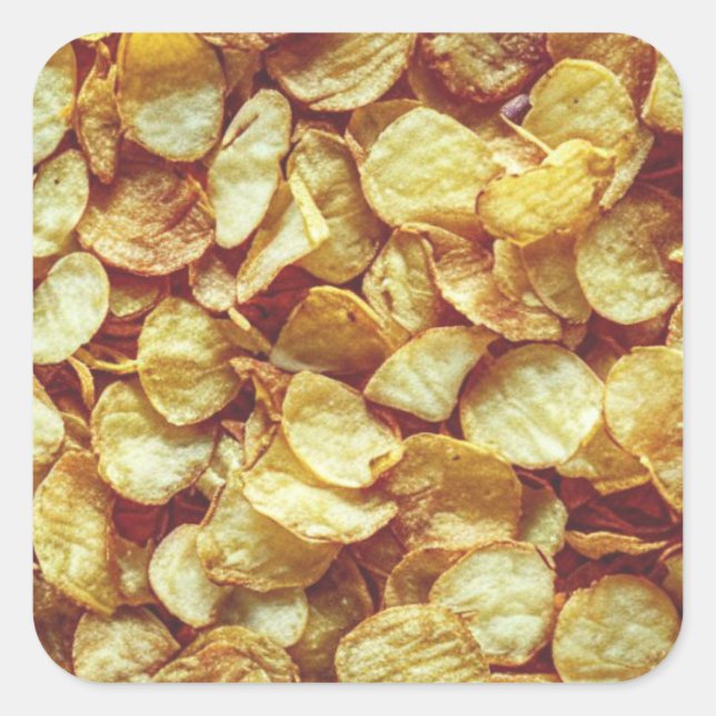 Sticker Carré Chips de pommes de terre (Devant)