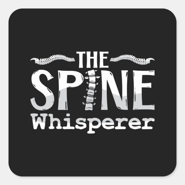 Sticker Carré Chiropractic The Spine Whisperer Chiropractor (Devant)