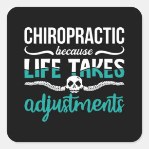 Sticker Carré Chiropraticien Chiro Chiropratique parce que la co