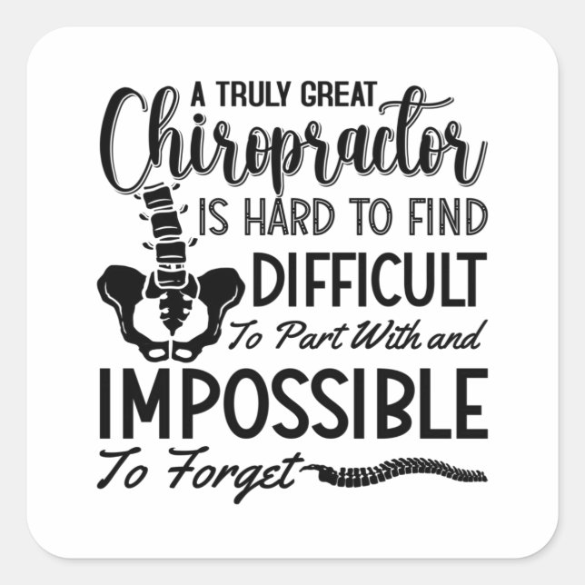 Sticker Carré Chiropratique Chiro épine Vraiment grand chiroprat (Devant)