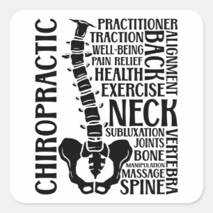 Sticker Carré Chiropratique Spine Therapist Chiro Chiropractor