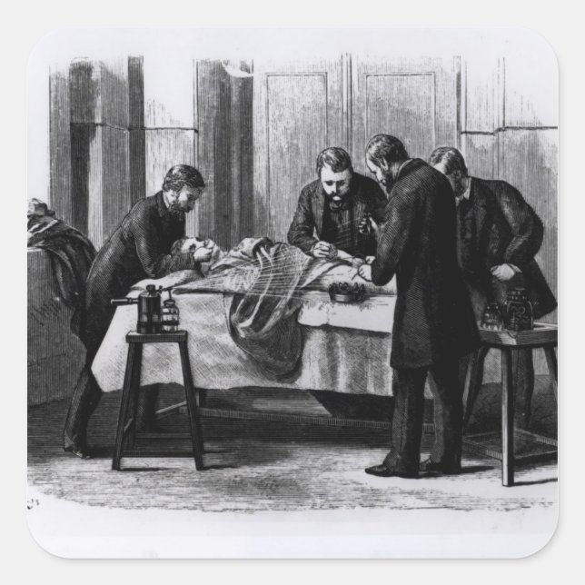 Sticker Carré Chirurgie antiseptique, 1882 (Devant)