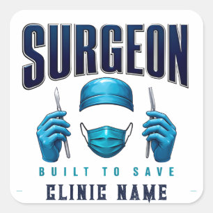 Sticker Carré Chirurgien Conçu Pour Sauver Le Design Médical