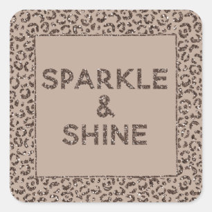 Sticker Carré Chocolat Brown de crème Mocha Parties scintillant