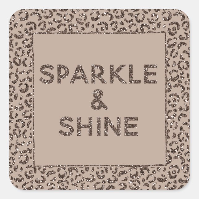 Sticker Carré Chocolat Brown de crème Mocha Parties scintillant  (Devant)