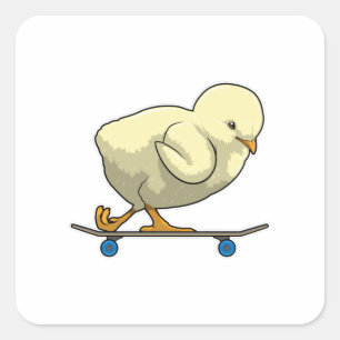 Sticker Carré Choisir comme patineur avec skateboard