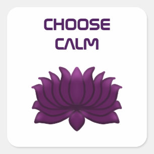 Sticker Carré Choisissez Fleur de Lotus Violet Calme 