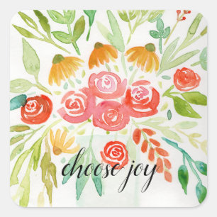 Sticker Carré Choisissez Joy Floral
