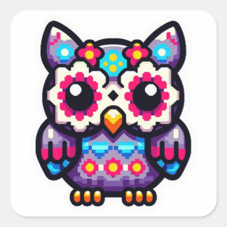 Sticker Carré Chouette à sucre, jour du hibou mort