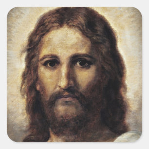 Sticker Carré Christ avec les yeux compatissants