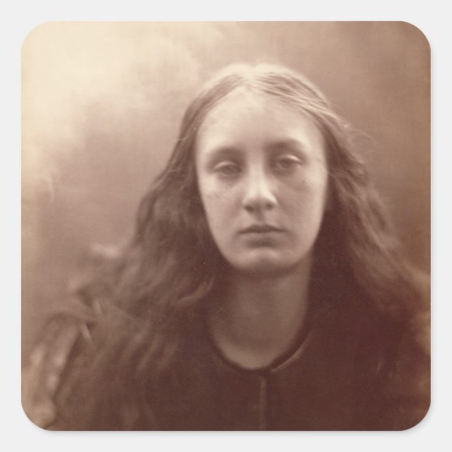 Sticker Carré Christabel, portrait de May Prinsep, c.1867 (sepia (Devant)