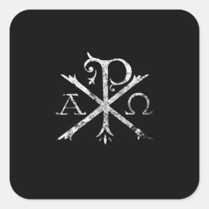 Sticker Carré Christian Chi Rho T-Shirt Labarum Christogram Cros