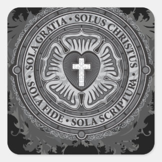 Sticker Carré Christian Gift Luther Rose J-rose-noir-arrière - p