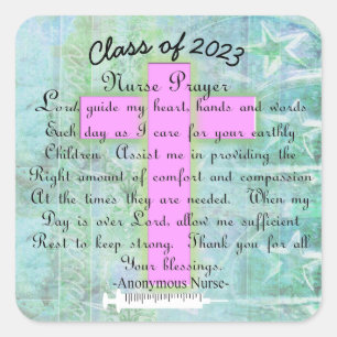 Sticker Carré Christian Nurse Prayer Class 2023