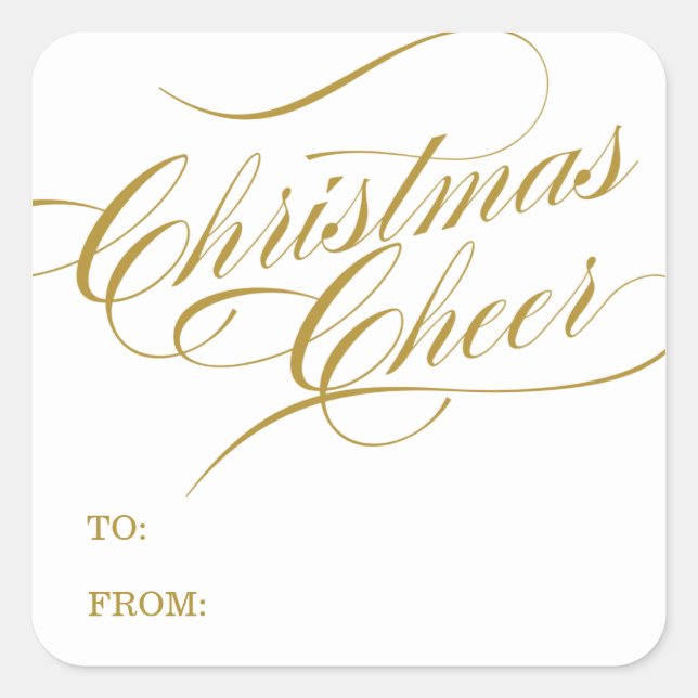 STICKER CARRÉ CHRISTMAS CHEER | CADEAUX DE VACANCES (Devant)