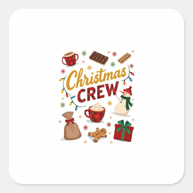 Sticker Carré Christmas Crew (2) (Devant)