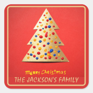 Sticker Carré Christmas Holly Berry Restauration maison