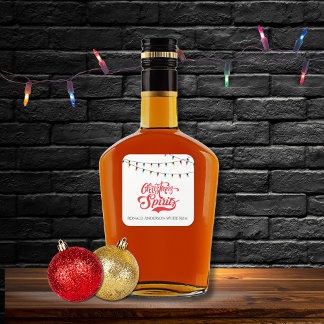 Sticker Carré Christmas Spirits Custom Name with Holiday Lights 