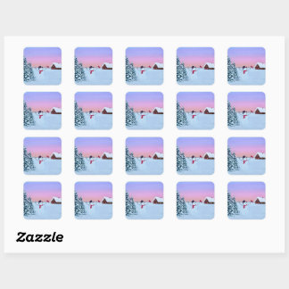Sticker Carré Christmas sunset