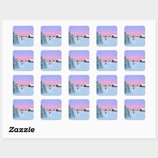 Sticker Carré Christmas sunset (Feuille)