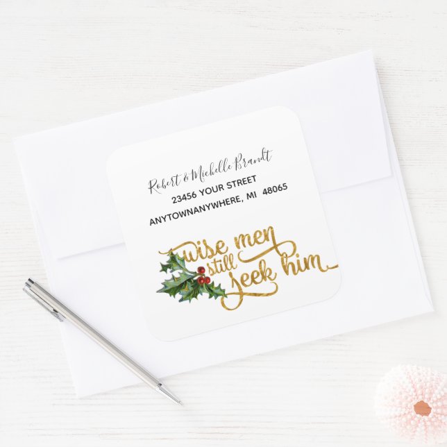 Sticker Carré Christmas Wise Men Cherche Toujours Lui Retourner  (Enveloppe)