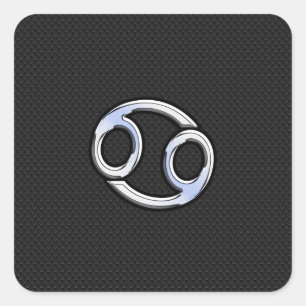 Sticker Carré Chrome comme cancer Zodiac Connexion Noir
