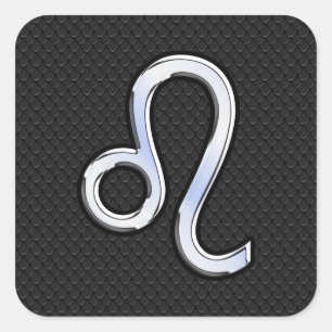 Sticker Carré Chrome Comme Leo Zodiac Connexion peau de serpent