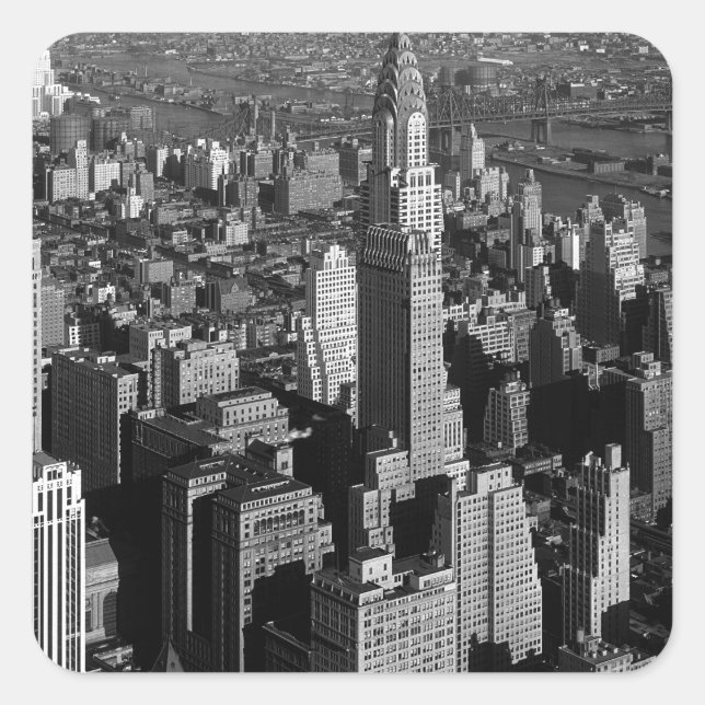 Sticker Carré Chrysler Building New York Manhattan (Devant)