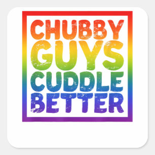 Sticker Carré Chubby Les Gars Cuddle Better - Ours Gay