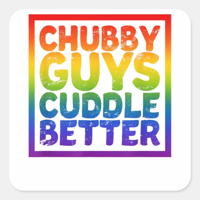 Sticker Carré Chubby Les Gars Cuddle Better - Ours Gay (Devant)