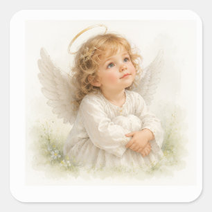 Sticker Carré Chuchotements d'Anges -Angelina