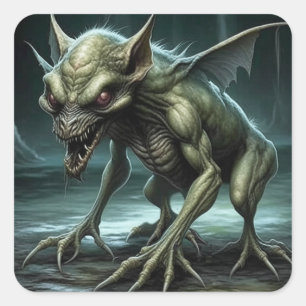 Sticker Carré Chupacabra - Monstres ou animaux en cristaux