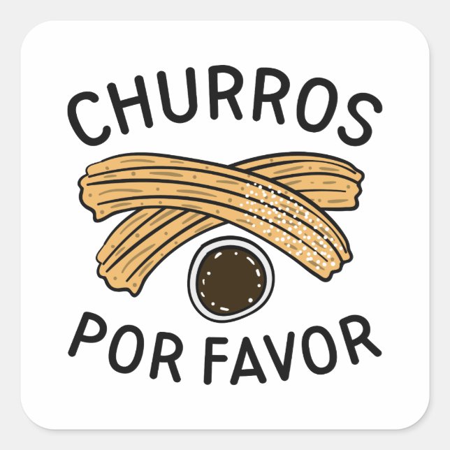 Sticker Carré Churros Por Favor (Devant)