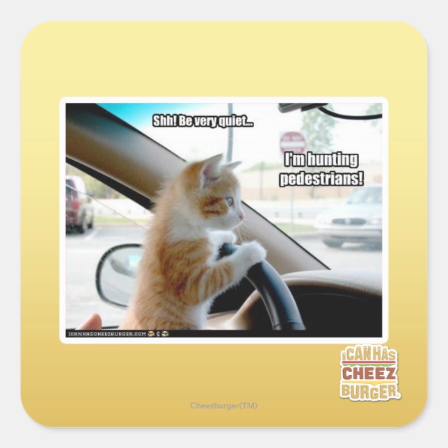 Sticker Carré Chut ! Soyez calme (Devant)