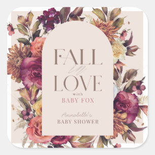 Sticker Carré Chute en amour Automne Wreath Arch Baby shower ros