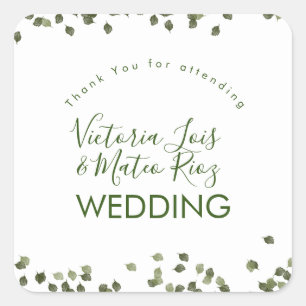 Sticker Carré Chute Feuille Automne Végétation Merci