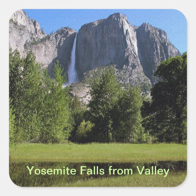 Sticker Carré Chutes de Yosemite en Californie (Devant)