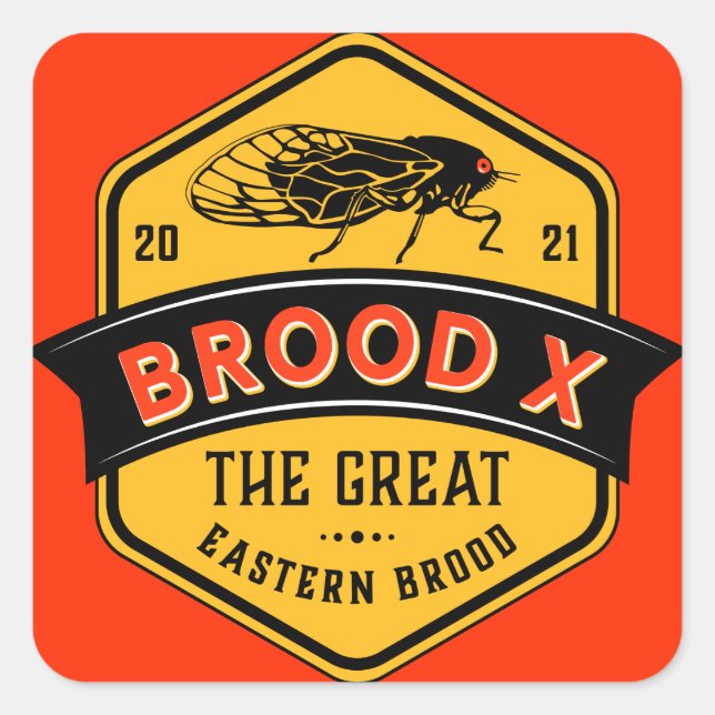 Sticker Carré Cicadas Brood X the Great Eastern Brood (Devant)