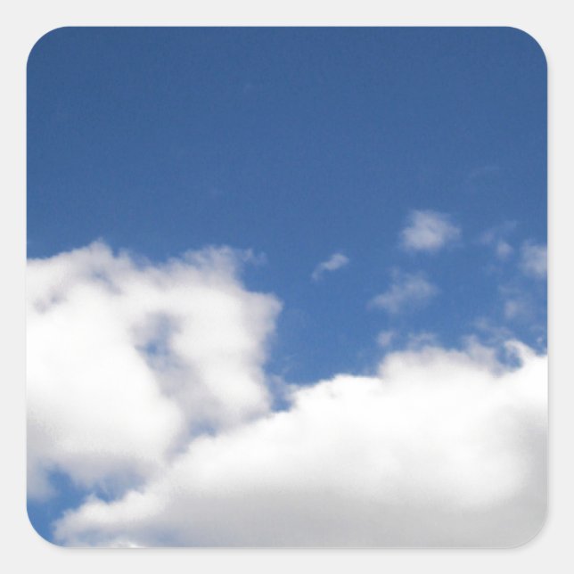 Sticker Carré Ciel bleu et nuages blancs (Devant)