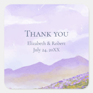 Sticker Carré Ciel de nuit de lilas champs de montagne mariage r