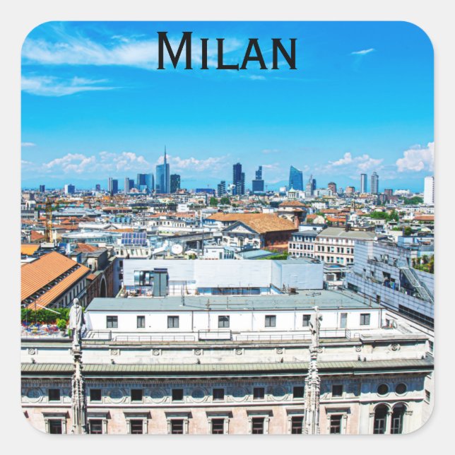 Sticker Carré Ciel Milan en Italie (Devant)