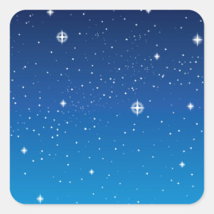 Sticker Carré Ciel nocturne étoilé bleu profond