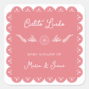 Sticker Carré Cielito Lindo Papel Picado Baby Girl Douche