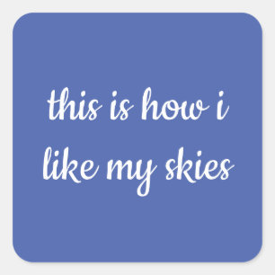 Sticker Carré Ciels de Bleu Lumineux Style Quirky été