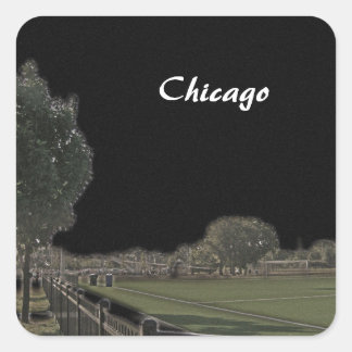 Sticker Carré Ciels noirs du parc de Chicago
